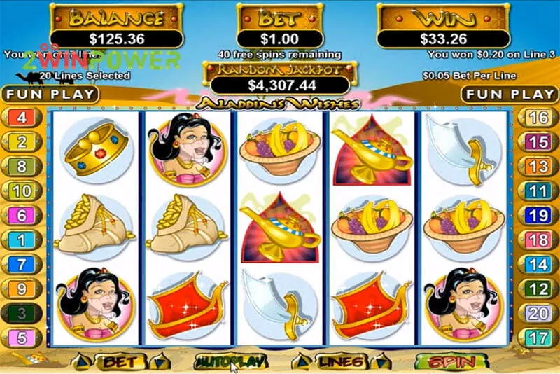 Aladdin Wishes game screen