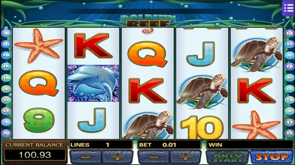 Dolphin Reef slot game screen